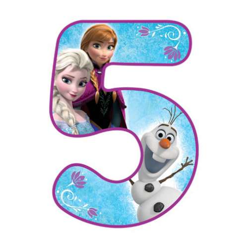 Frozen Number 5 Edible Icing Image - Click Image to Close